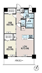 メルヴェーユイイダ志村 2LDKの間取図画像