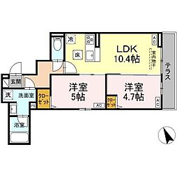 セレスティア赤羽 2LDKの間取図画像