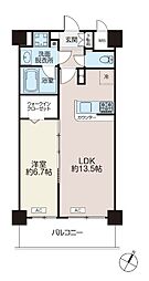 メルヴェーユイイダ志村 1LDKの間取図画像