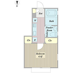 グラフィアスコート 1Kの間取図画像