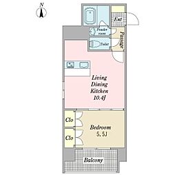 arsnest 1LDKの間取図画像