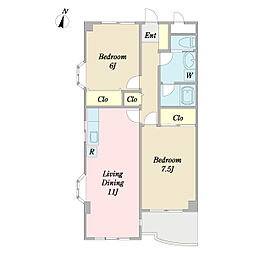 パークアベニュー 2LDKの間取図画像