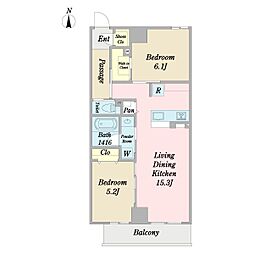 Cerisier 2LDKの間取図画像