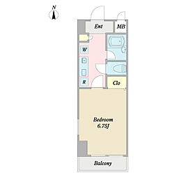 KSTURM船橋 1Kの間取図画像