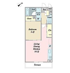 シュトラール 1LDKの間取図画像