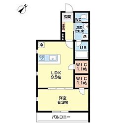LAUREL西船橋 1LDKの間取図画像