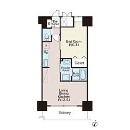 シャトーＮ・シャルム 6階1LDKの間取り