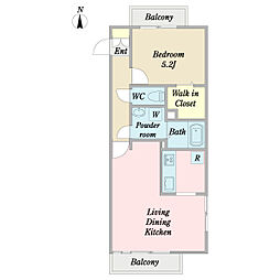 ミルエール壱番館 1LDKの間取図画像
