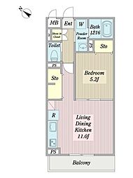 precious 1LDKの間取図画像