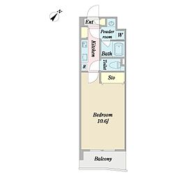 PrimeSquare 1Kの間取図画像