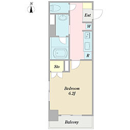 プロシード東陽町 5階1Kの間取り