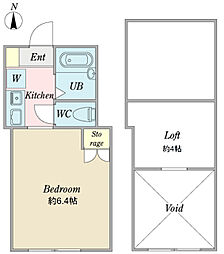 ブランドール木場 1Kの間取図画像
