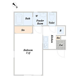 江東区枝川1丁目 共同住宅 1Kの間取図画像