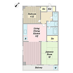 プルミエル・ニド・スクレ 3階2LDKの間取り