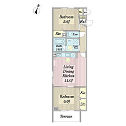T.Luno1129 2LDKの間取図画像
