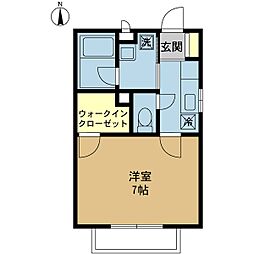 グリーンティー 1Kの間取図画像