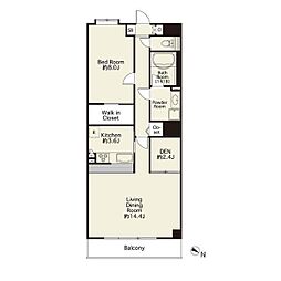 プロシード篠崎2 1SLDKの間取図画像