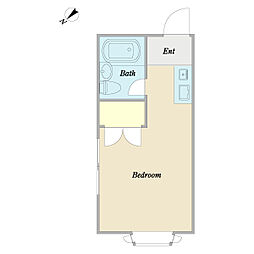 コーポピアリリン 1Kの間取図画像