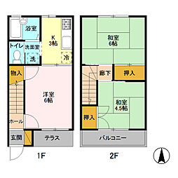 マルシンコーポ　Ａ/Ｂ 1階3Kの間取り