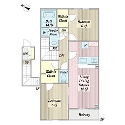 オルキデーア 2LDKの間取図画像