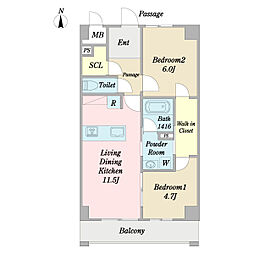 ORIENT 2LDKの間取図画像