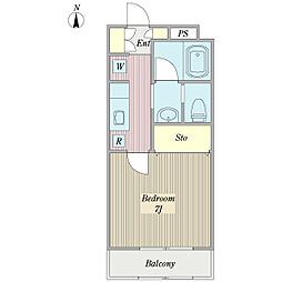 ラ・クレアール 1Kの間取図画像
