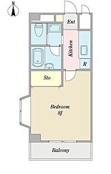 ラフィネ柴崎 1Kの間取図画像