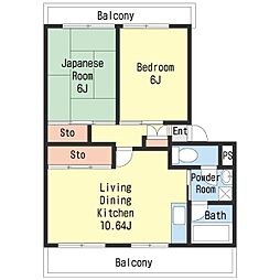パークシティ白扇1 2LDKの間取図画像