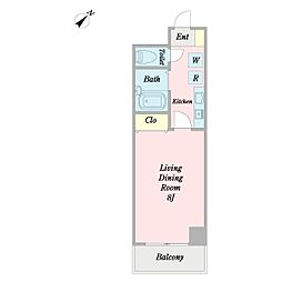 ガーデナ和光 4階1Kの間取り