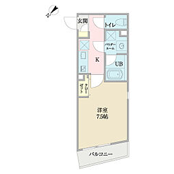 グランドフィールド成増 1Kの間取図画像