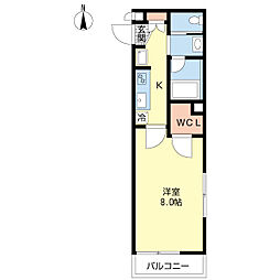 ル・シエル 1Kの間取図画像