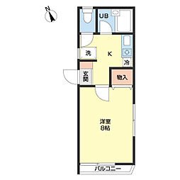 ショコラハウス 1Kの間取図画像