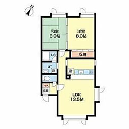 セントエルモ 2LDKの間取図画像