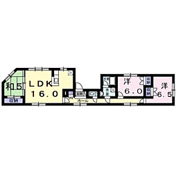 クレストール四番館 3LDKの間取図画像