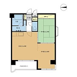プロシード本通 2LDKの間取図画像