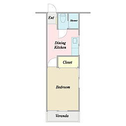 コーポアネックス 1DKの間取図画像