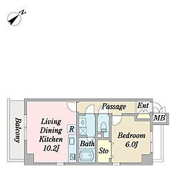 Caseta 1LDKの間取図画像
