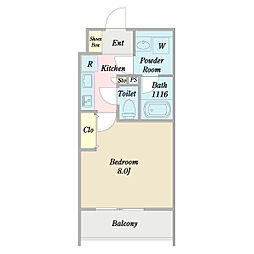 ＶＩＶＲＥ 2階1Kの間取り