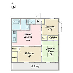 ビライズミ 3DKの間取図画像