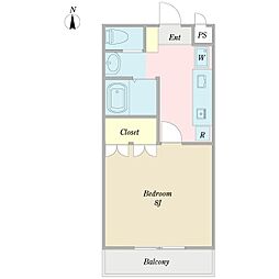 パティオ2 1Kの間取図画像
