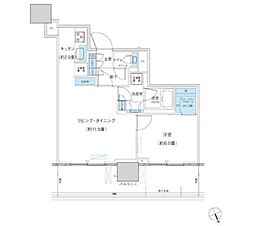 パークシティ柏の葉キャンパスザ・ゲートタワーウエスト 1LDKの間取図画像