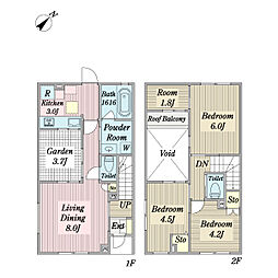 (仮称)国領町7丁目テラス計画 3LDKの間取図画像