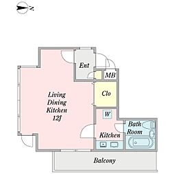 プリムローズ3 1Kの間取図画像