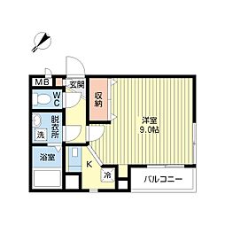 プラノ 1Kの間取図画像
