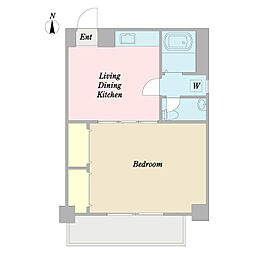 メゾン柿の木坂 1LDKの間取図画像