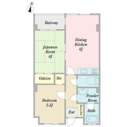 ハビックス久が原 2DKの間取図画像