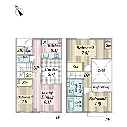 STAR HILLS深沢 3LDKの間取図画像