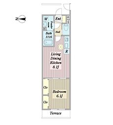 Ｎｅｇｒｏ 2階1LDKの間取り