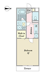 チャミイハウス 1Kの間取図画像