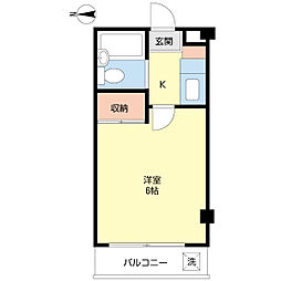 センチュリー16 1Kの間取図画像